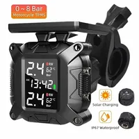 Solar Charging TPMS Motorcycle Tire Pressure Sensors Motorbike Tire Pressure Monitoring System Tyre Temperature Alarm System 1PC