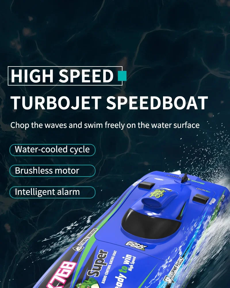 Bateau RC 2.4G Brushless TX768, Bateau Télécommandé 2.4G, Bateau à Moteur Turbojet, Vitesse de 30 km/h, Jouets Nautiques Haute Vitesse pour Adultes  26