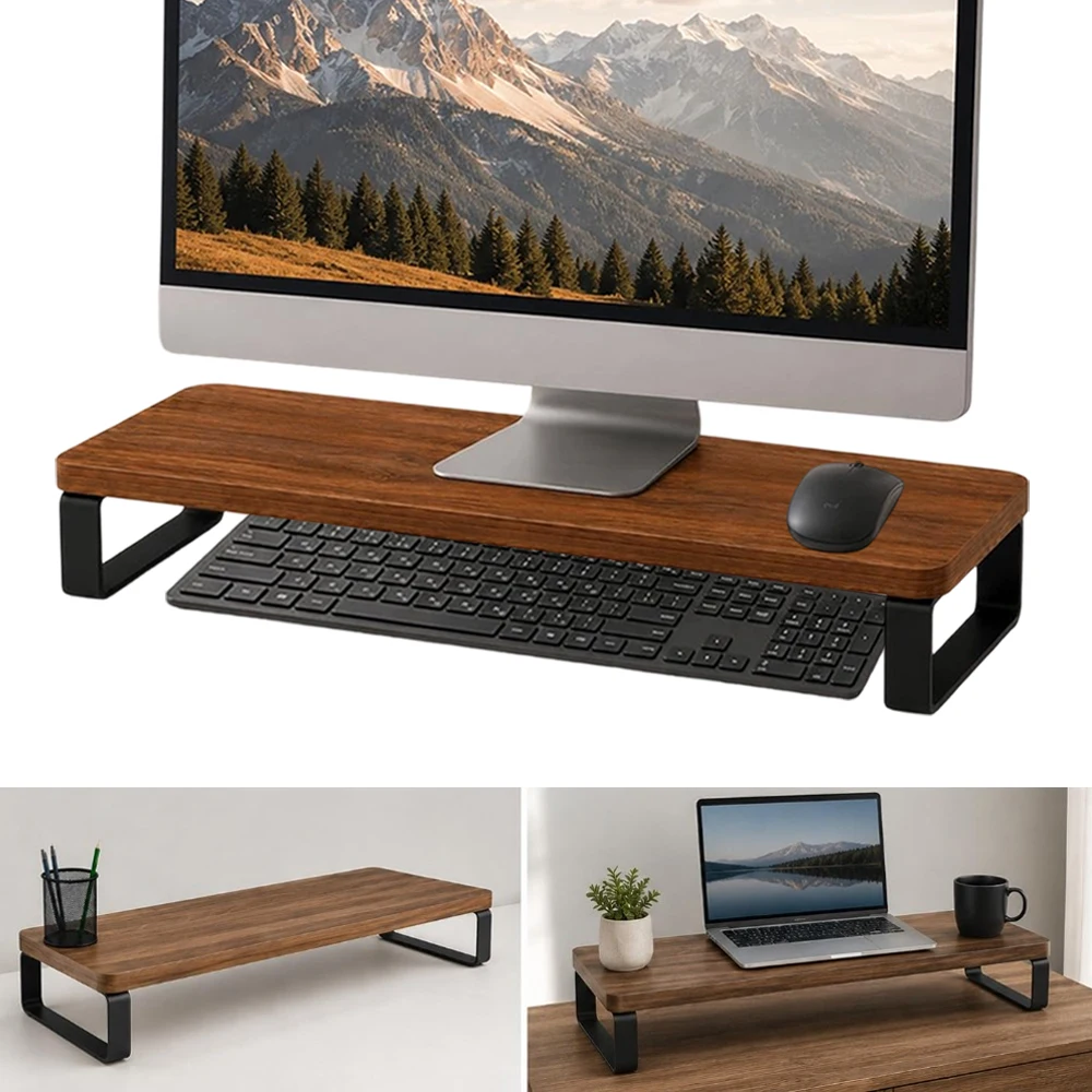 1PC Computer Monitor Desktop Height Stand Base Storage Supplies E-sports Room Office Laptop Keyboard Stand Storage Shelf Board