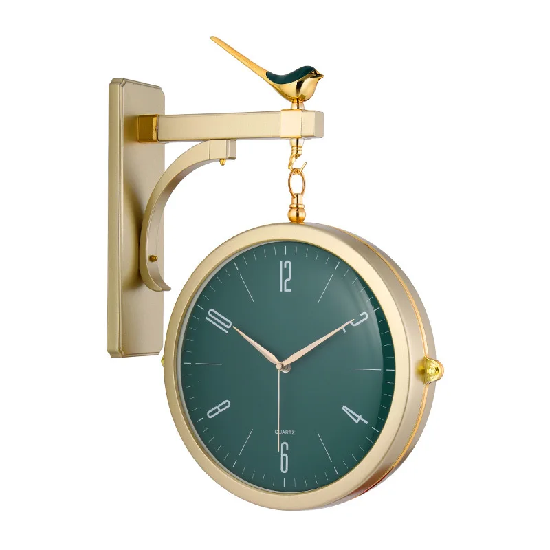 

Kwaliteit Hars Muur Opknoping 3D Klok Dubbelzijdig Quartz Horloge Decoratie Woonkamer Stille Horloge Gratis Verzending Hot WF