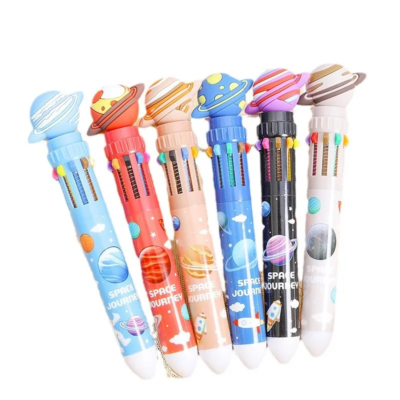 قلم رائد الفضاء ذو 10 ألوان، قلم متعدد الإبداعي لمجلة نابضة بالحياة وجلسلات الدراسة الفعالة