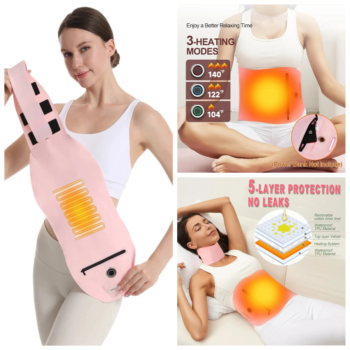 Hot selling：Organic Cotton Castor Oil Pack Wrap Flexible Heating Compress for Sports Use