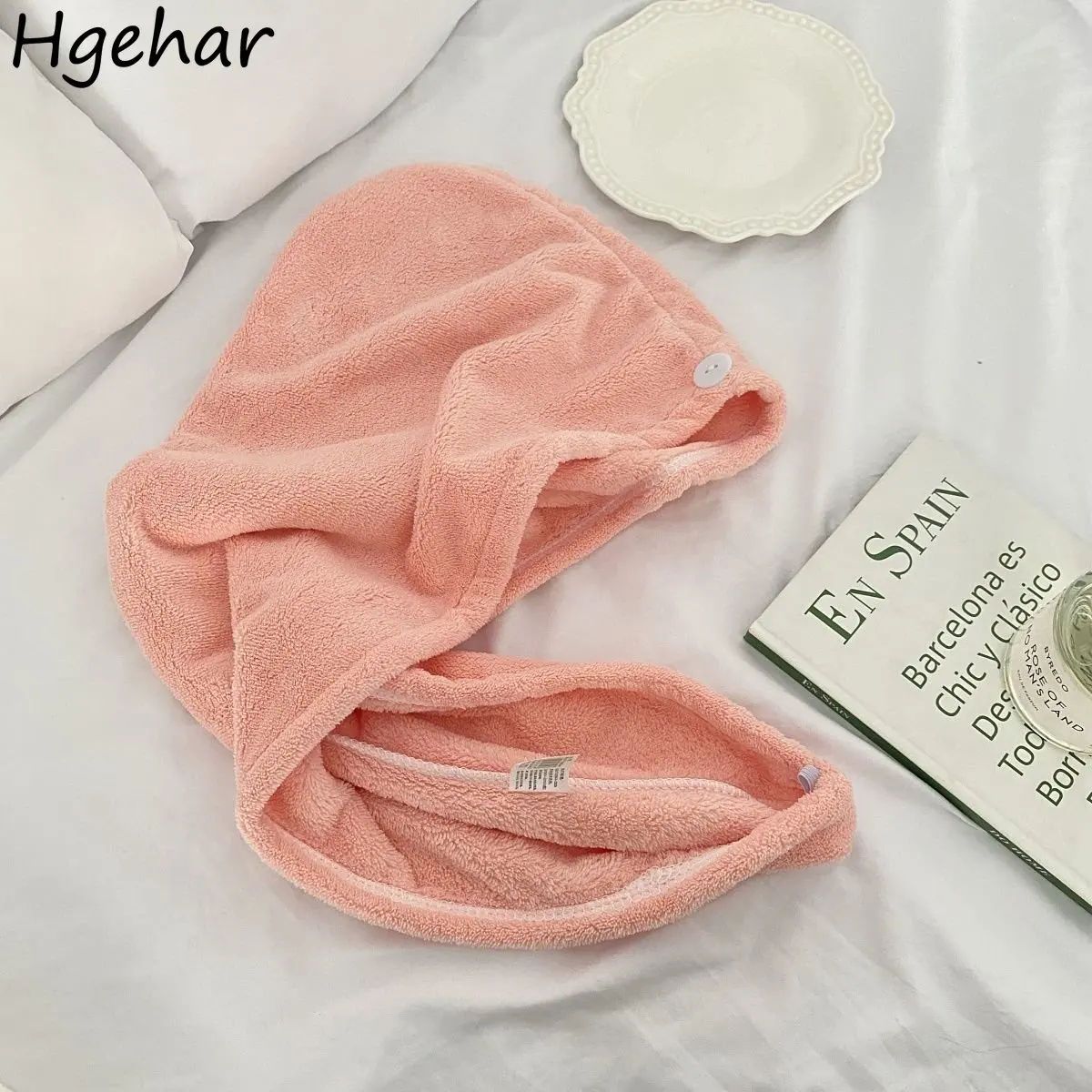 Ins Korean Solid Color Coral Fleece Hair Towels Durable Soft Skin-friendly Quick Drying Washcloth Household Absorbent Toallas