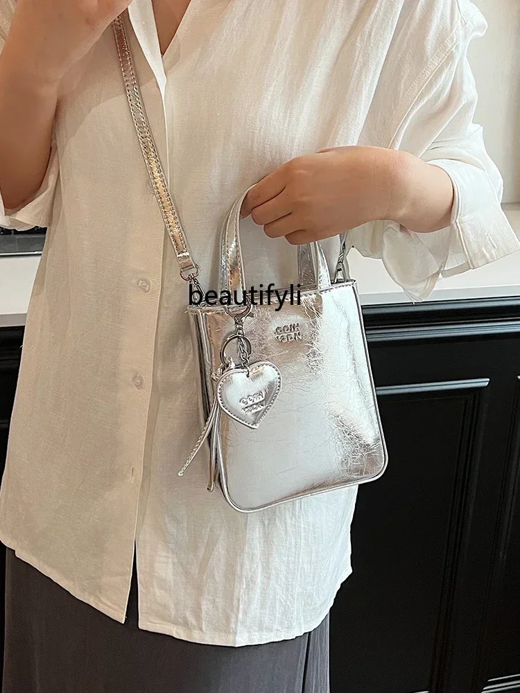 Portable High-Grade Glossy Mobile Phone Bag Summer New Simple and Versatile Shoulder Bag Trendy Casual Women Bag