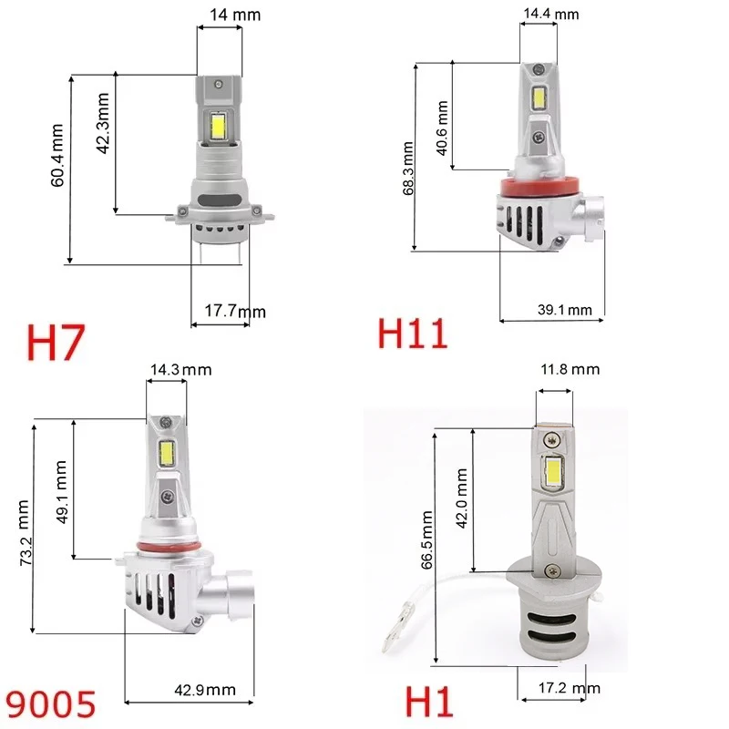 2 Pcs 60W M2P H7 Led Headlight 6500K H11 H7 Fog Light 9005 HB3 H1 9006 H4 Car LED Lamp LED Headlight Bulb RoHS Light 4300K 3000K image 3