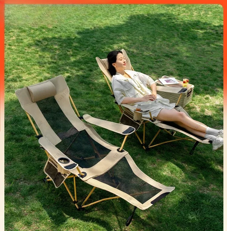 Foldable Moon Lounge Chair, Portable & Comfortable for Camping, Beach and Office Rest