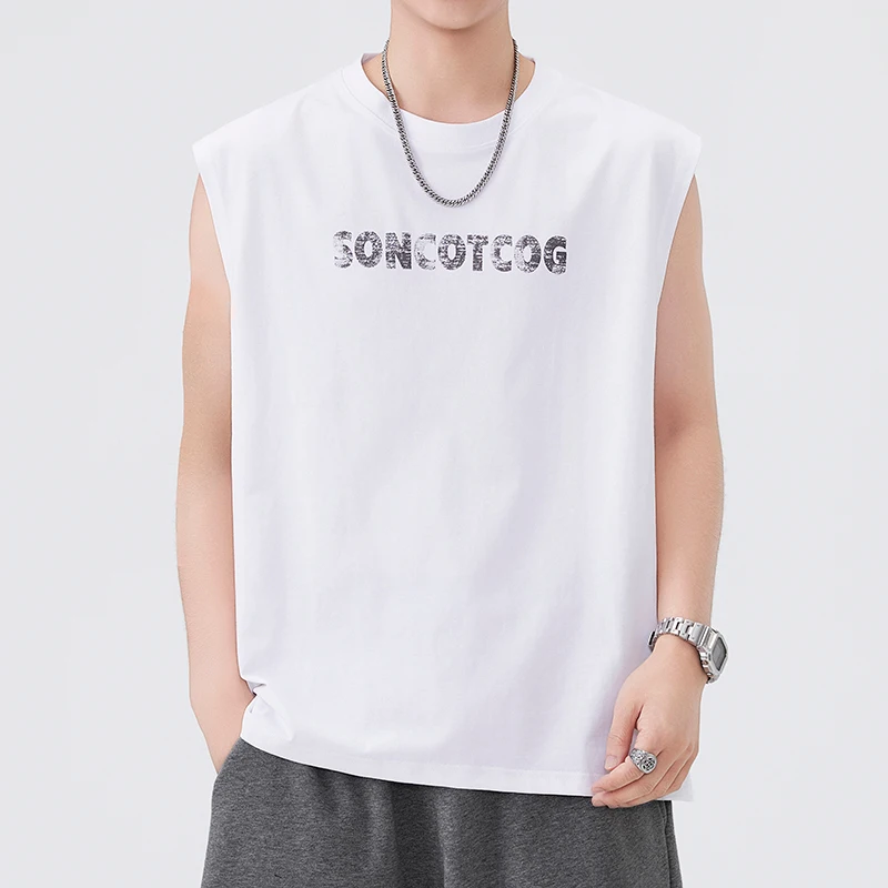 Men's Retro Summer Tank Tops Gym Stringer Bodybuild Sleeveless Youth T Shirt Fitness Print Vest Tees Male Trend Muscle Singlets