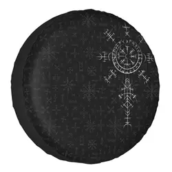 Custom Lucky Charm Viking Compass Vegvisir Spare Wheel Tire Cover Case for Jeep Vikings Valhalla Vehicle Accessories