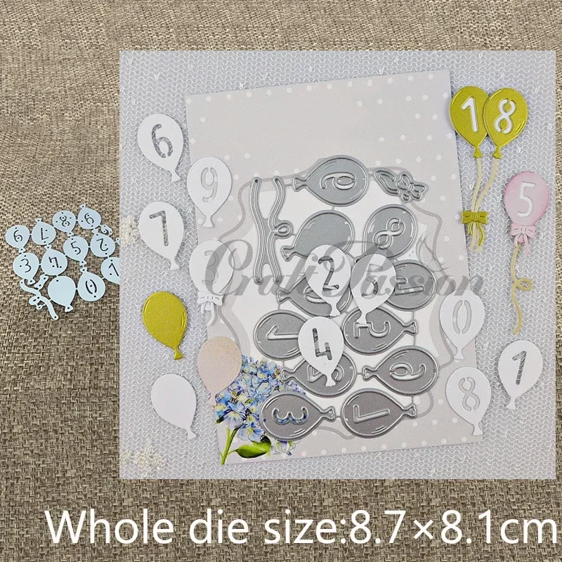 

Новые дизайнерские металлические трафареты для вырезания: шаблоны для баллонов с цифрами, вырубные формы для скрапбукинга, тиснение для альбомов и открыток