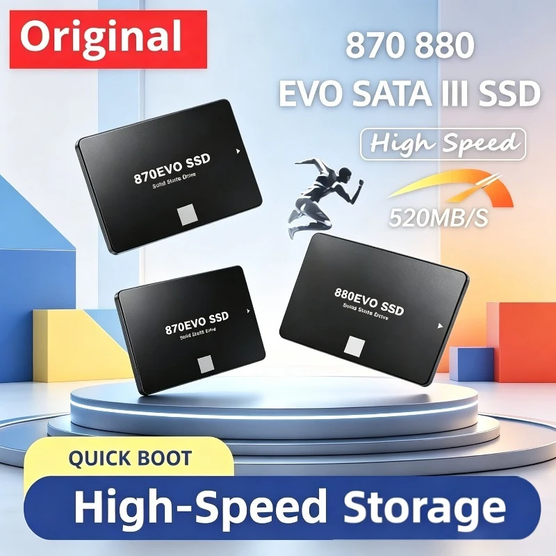 

【Brand+】Original 870 880 EVO SATA3 2.5 Inch Internal SSD 500GB High Speed Solid State Disk for Laptop Desktop and Microcomputer