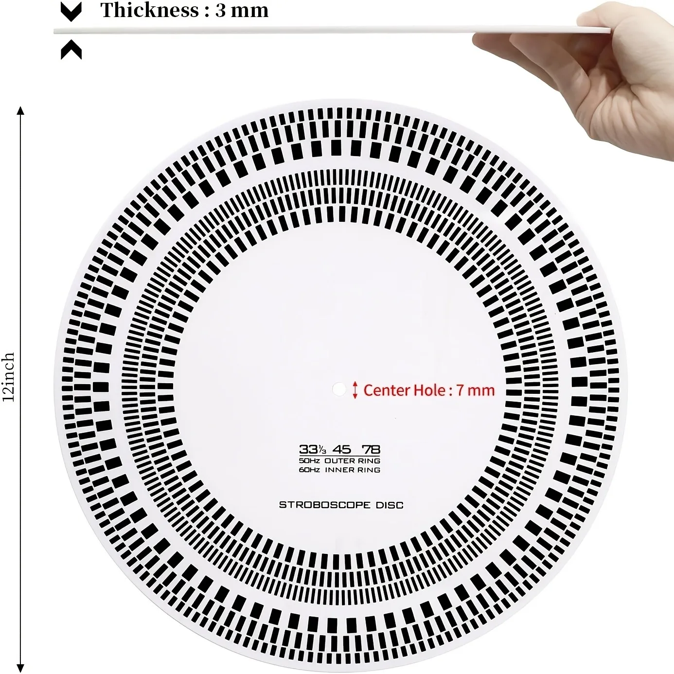 Professional LP Vinyl Record Pickup Calibration Plate Strobe Disc Adjustment Tool Calibration/Distance Gauge Protractor Adjust