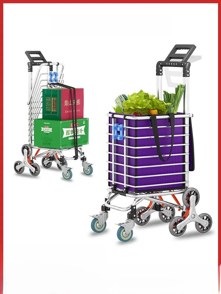 

Portable op Cart Lightweight Trolley Stair Climbing Vegetable Bung Car ly People Friendly Foldable Design