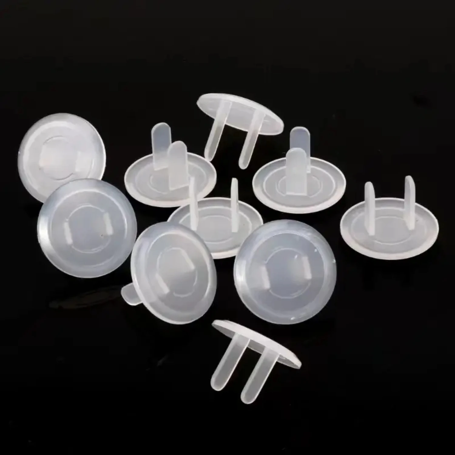 Enhanced Safety Electric Shock Proof Transparent Protective Sleeve for Children - 10pcs Durable 2-hole 2-phase Power Socket Cove