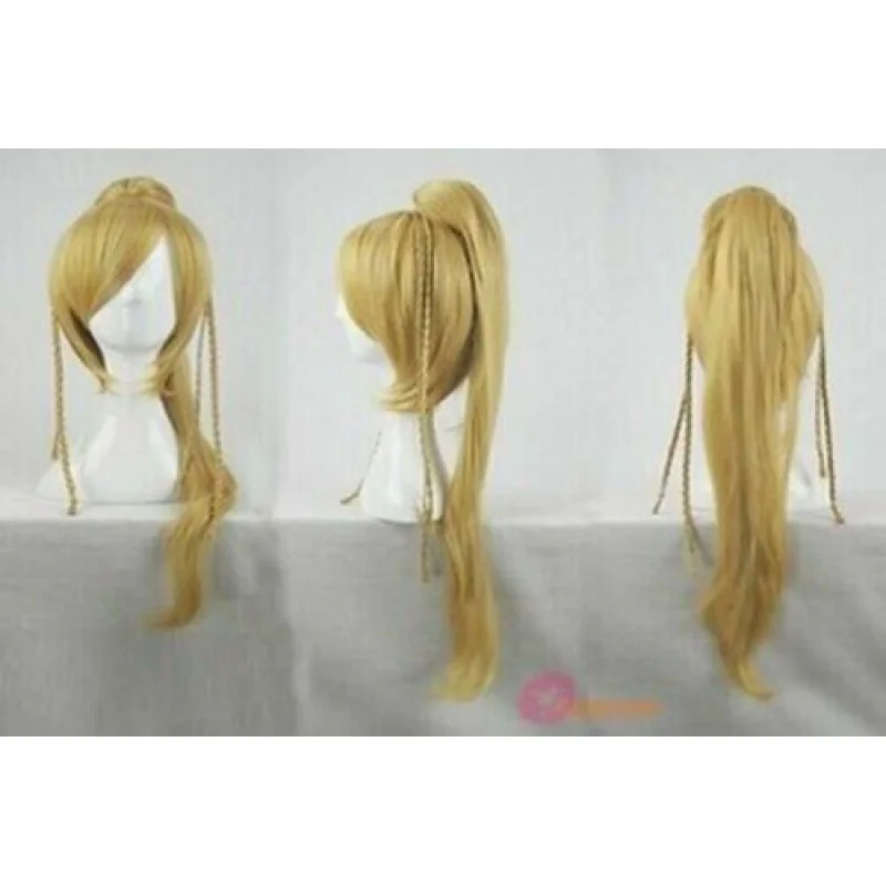 Hot Sale! Final Fantasy Rikku Cosplay Wig Blonde Long Coser Tail Party Costume Hair