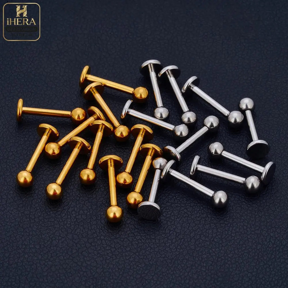 5/50 Stück G23 Titan Piercing Labret Lippenstecker 16G Innengewinde Ohrstecker Nasenstecker Tragus Knorpel Helix Daith Körperpiercing – Detail 13