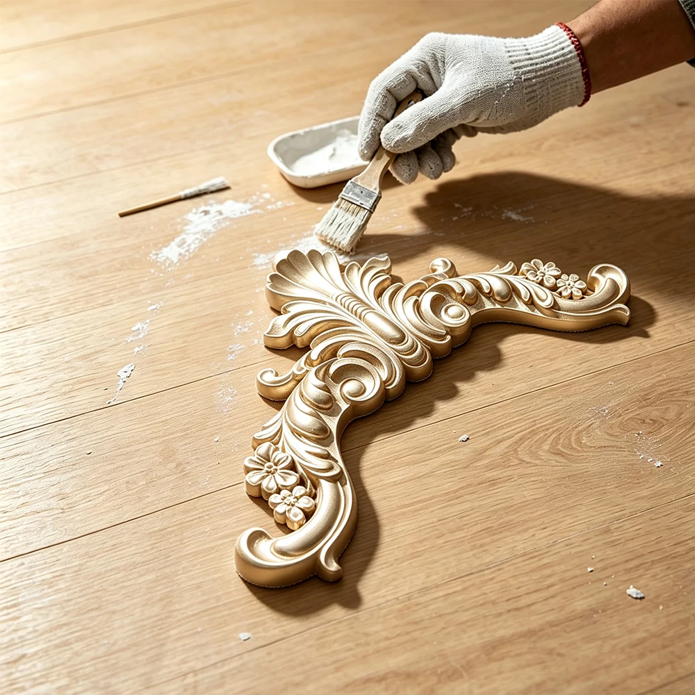 PU Floral Ceiling Medallion Corner Molding Set Decorative Wall Trim Panel Kit for Wall Ceiling Home Interior Decoration ﻿ ﻿
