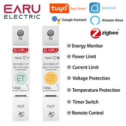 1P Zigbee WIFI inteligentne zużycie energii kWh miernik wyłącznik czasowy przekaźnik przełącznik ochrona napięcia aplikacji TUYA