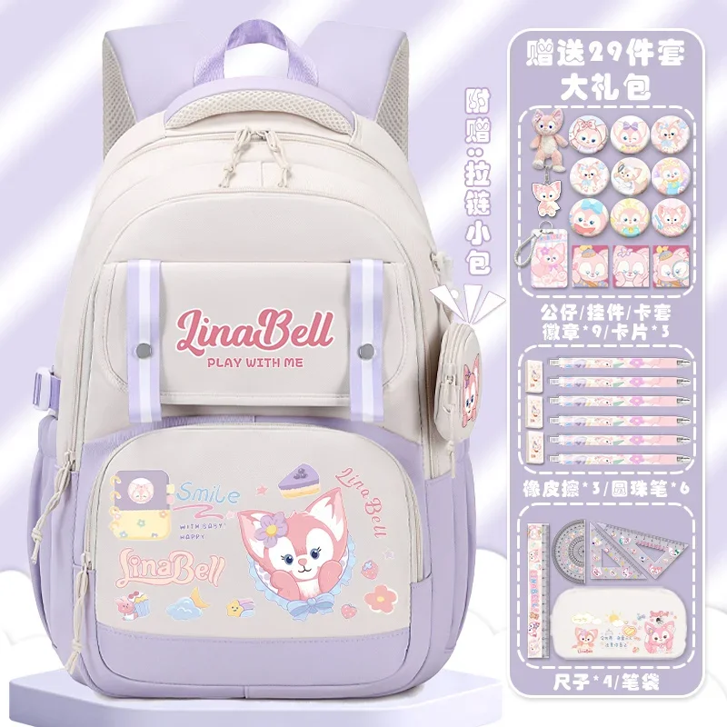 Disney Ling Na Bei Er Student Schoolbag Cute Cartoon Children Lightweight and Large Capacity Ultra Light Waterproof Backpack