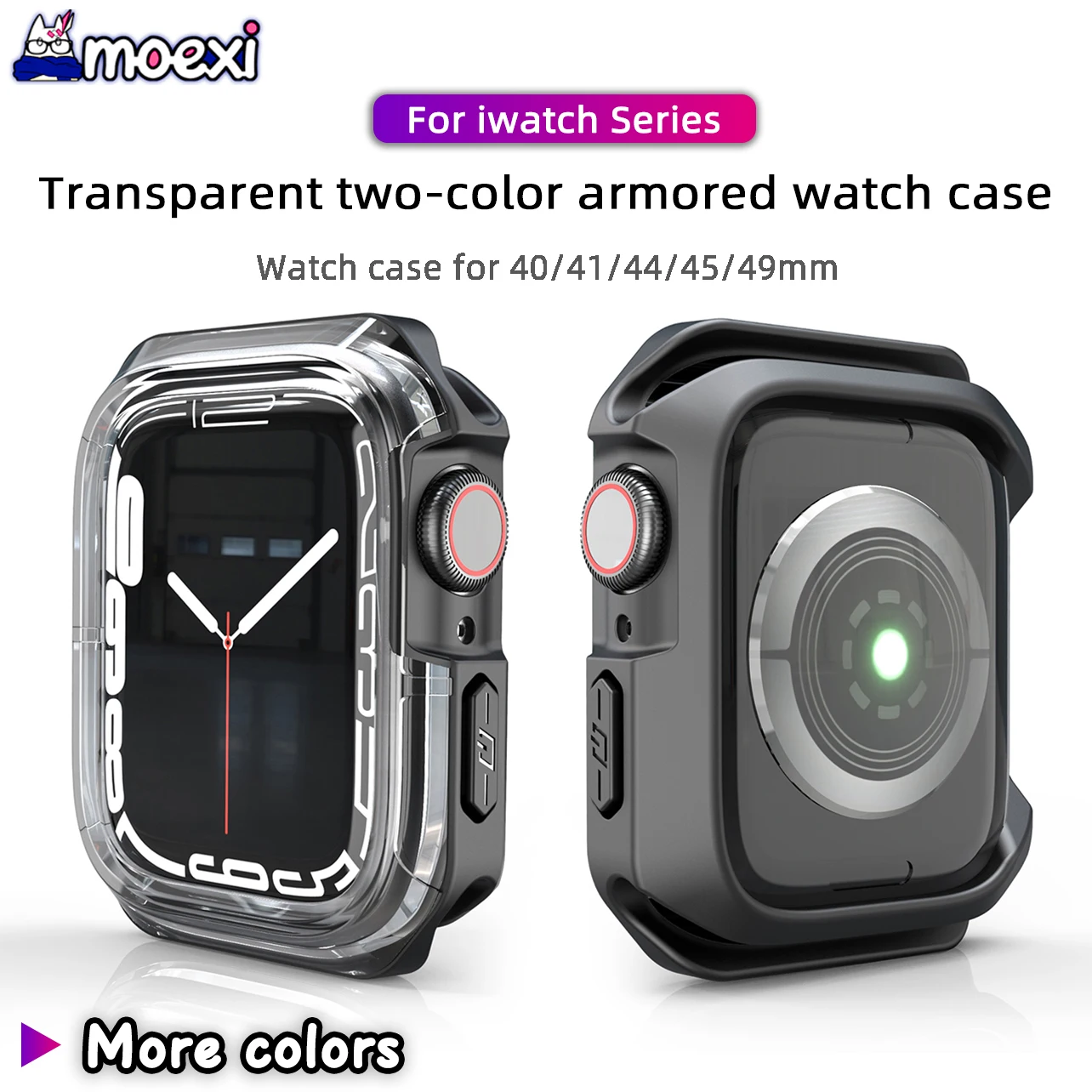 For Hello Watch 3 Plus Case Protective Cover PC+TPU Transparent two-color armored watch case H12 DT8 Microwear Ultra3 Smartwatch