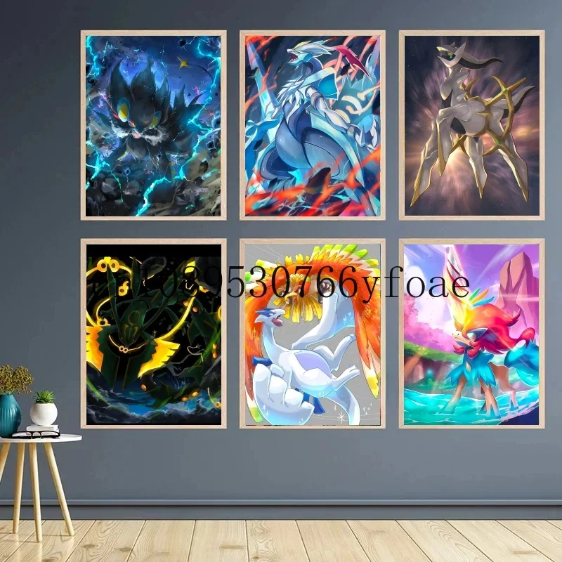 

Pokemon Classic Anime Pikachu Lucario Charizard Cartoon Poster Mural Canvas Painting Wall Decoration Painting Children's Gift