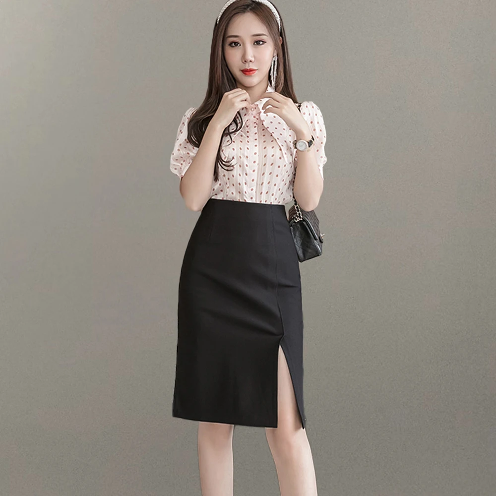 Ladies Simple OL Style Office Pencil Skirts Elegant All-Match High Waist Slim Women Skirts Female Classic Vintage Casual Bottoms