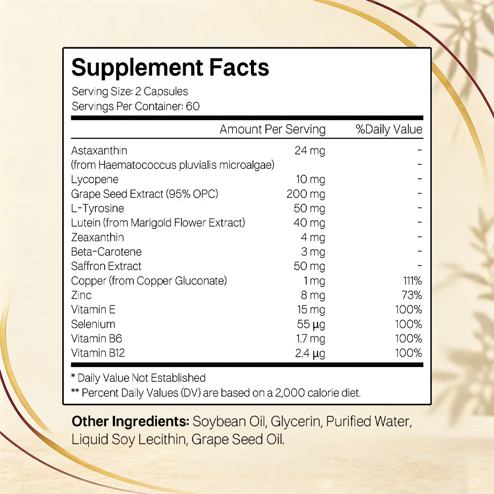 Astaxanthin 24mg & Lutein 40mg with Zeaxanthin Supplements Softgels, Supports Eye, Skin, Antioxidant, Joint, Circulatory Health