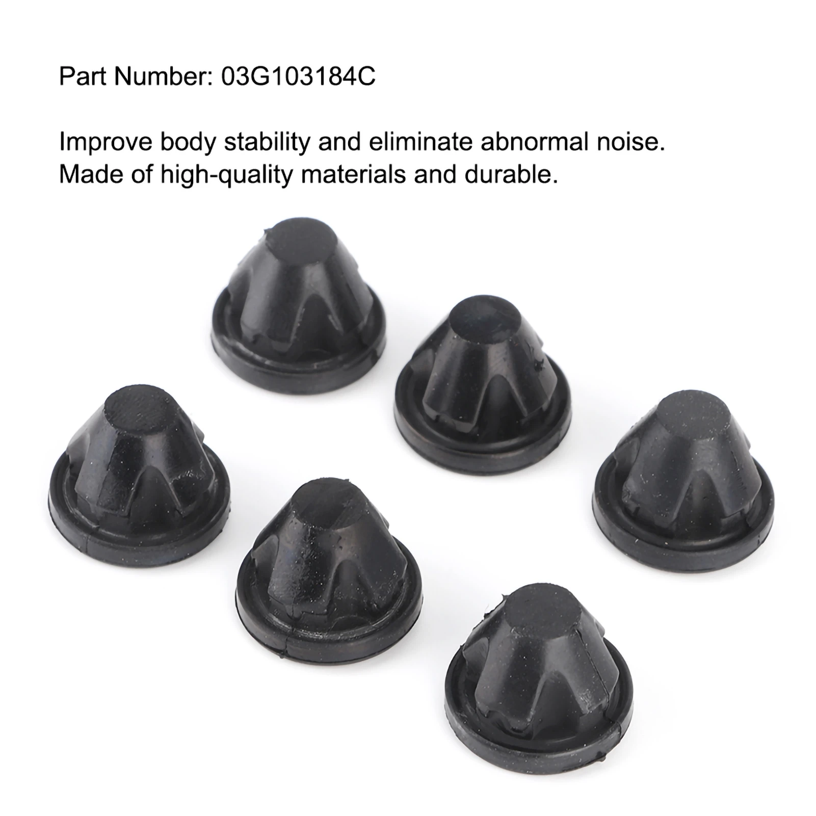 6pcs Engine Cover Grommet Rubber Trim 03G103184C Fits for PD100 PD140 PD170 Engine Cover Grommet Engine Cover Trim Engine Cover