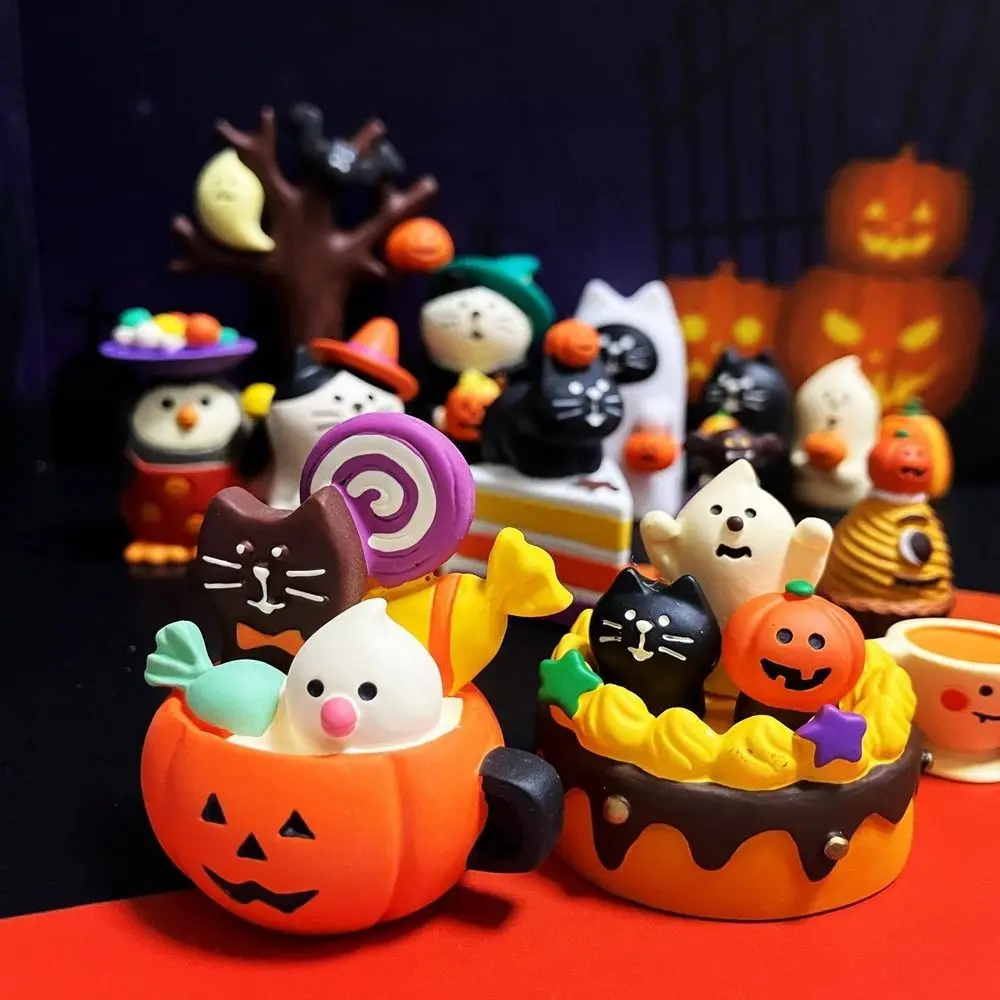 New Resin Halloween Ornaments Craft Ghost Miniature Scene Props Creative Small Desktop Decorations Home