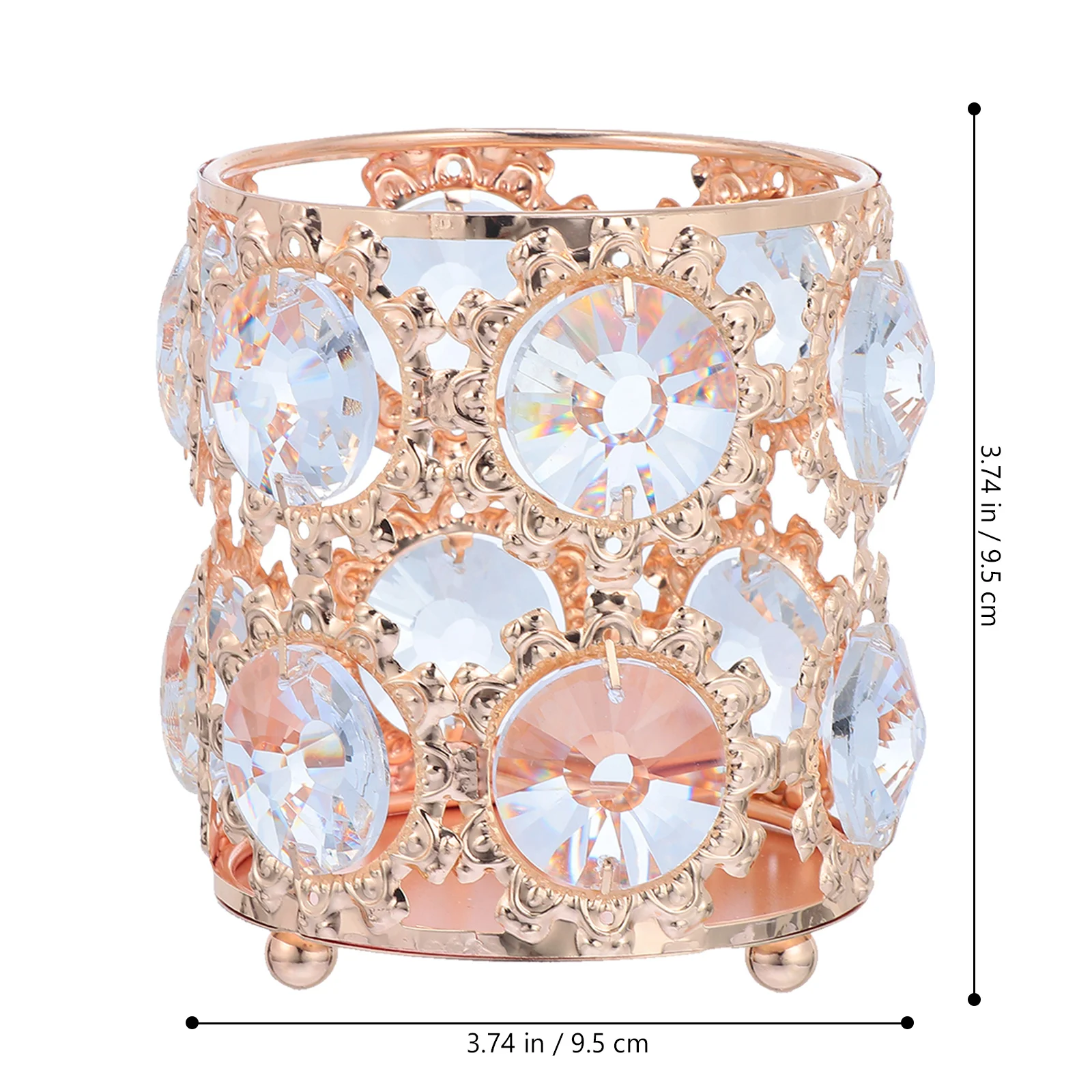 Makeup Brush Storage Box Rhinestone Decorated Organizer Bucket for Beauty Tools Eyeliners Nail Files Desk Sundries Holder