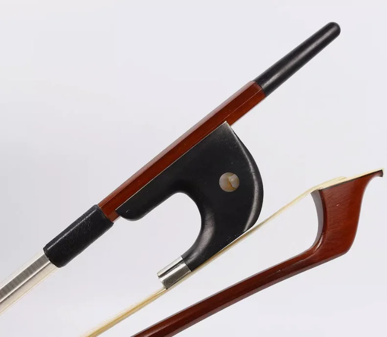 

3/4 Upright Bass Bow New German Bow New Brazilwood Natural Bow hair Ebony Frog #US