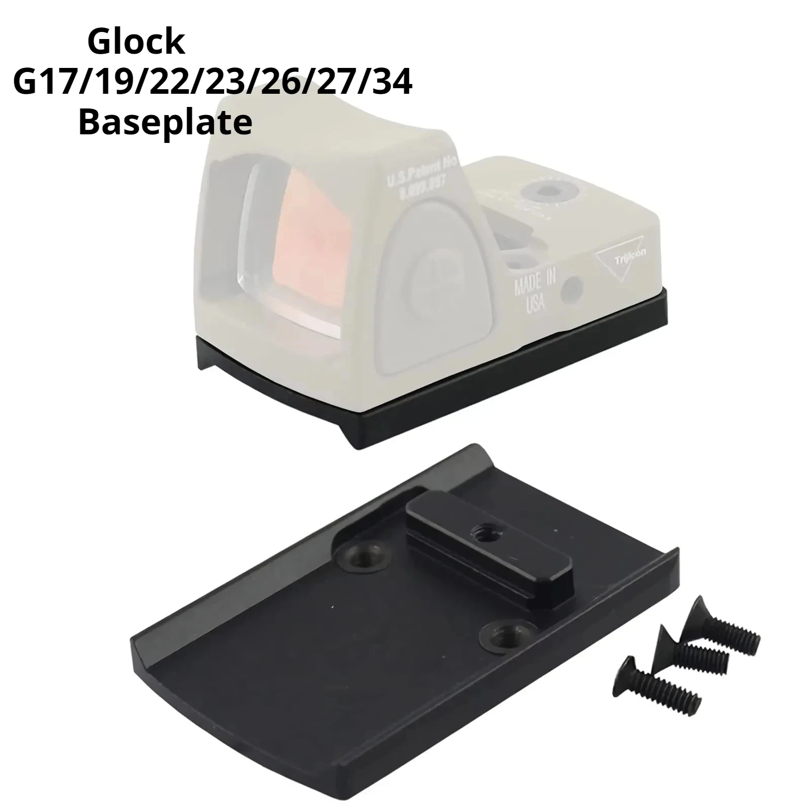 Reflex památka talíř báze topologického prostoru namontovat, glock G17/19/22/23/26/27/34 baseplate adaptér, kompatibilní s glock pistole RMR VISM červená tečka památka