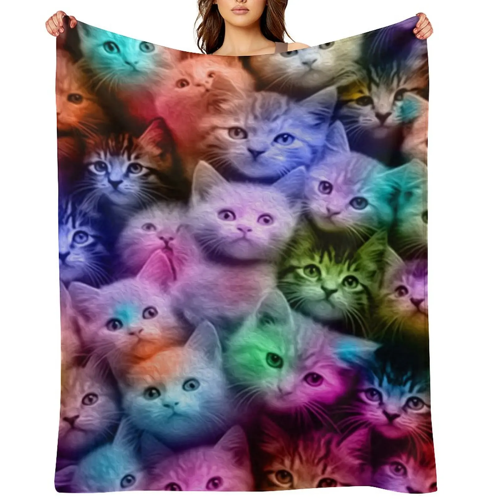 

DISCO CATS Throw Blanket Hairys Kid'S Retros Soft Beds Blankets