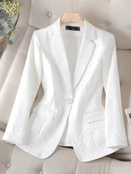 New Arrival Ladies Blazer Women Formal Jacket Long Sleeve Single Button Black White Female Work Wear Coat