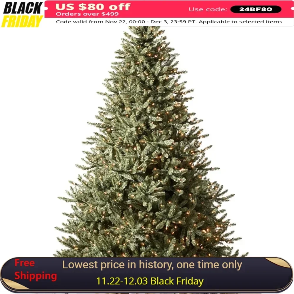

6.5ft Prelit Artificial Christmas Tree, Easy Storage with Storage Bag, Suitable for Indoor Holiday Display