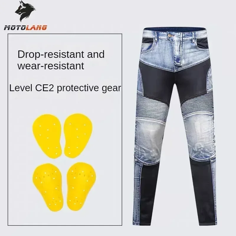 Motorcycle Pants Race Car Jeans Men and Women Summer Mesh Breathable Pants Kevlar Anti-drop Pants Wear Resistant Anti-fall