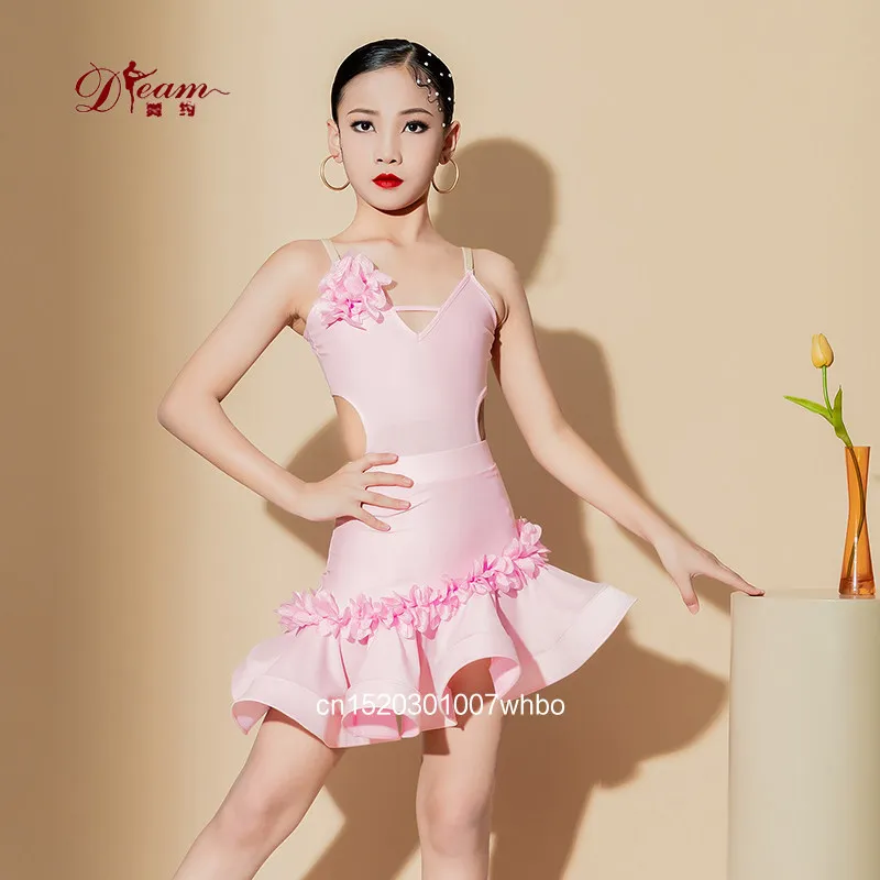 

Новая одежда для латиноамериканских танцев весна-лето, элитная танцевальная одежда, детская одежда для тренировок, одежда для выступлений для девочек