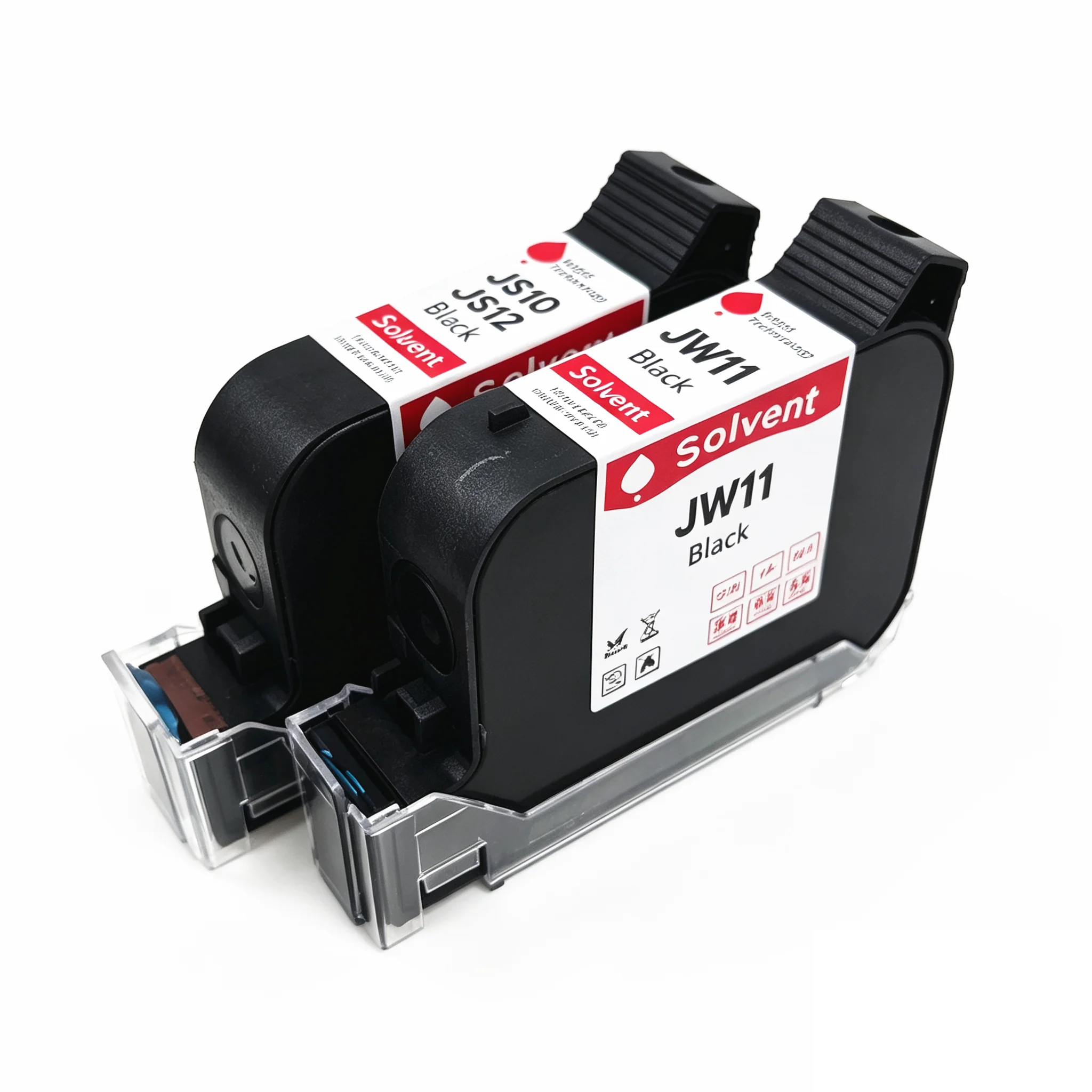 [1x US JW11 JS10 JS12] 42ml 12.7mm Solvent Black Ink JW11 JS12 JW10 JS12 Plus JS10 Inkjet Coding Cartridge for TIJ 2.5 Printer