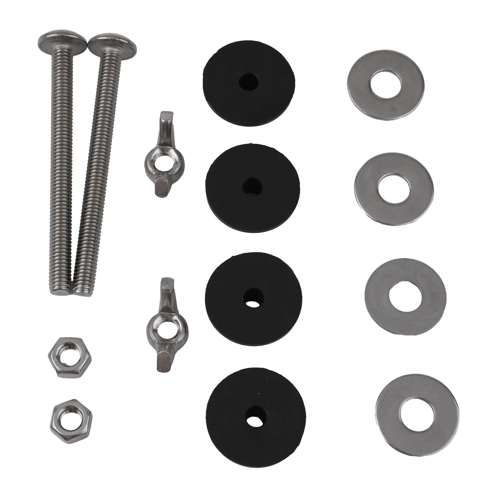 Toilet Pan Attachment Kit with for m6 Stainless Steel Bolts and Dual-Position Rubber Seals for Consistent Cistern Alignment