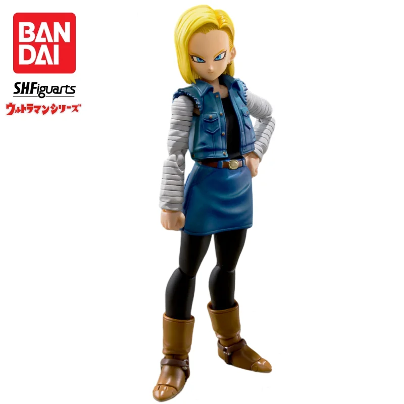 Auf Lager Bandai S H Figuarts Original Dragon Ball Android 18-Puppe, brandneue Actionfigur, Anime-Charaktere, Modellgarage