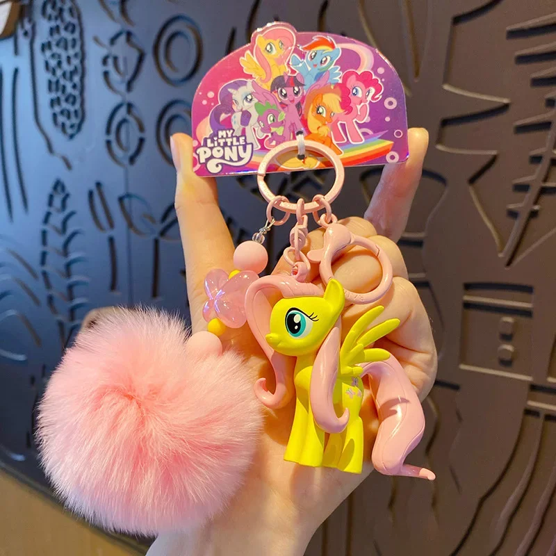 ลิตเติ้ลโพนี่ เรนโบว์แดช พิ้งกี้พายพวงกุญแจลูกปัดโลหะโซ่ลิงค์กระเป๋าเป้สะพายหลังเสน่ห์น่ารักอะนิเมะโรงเรียนของขวัญ