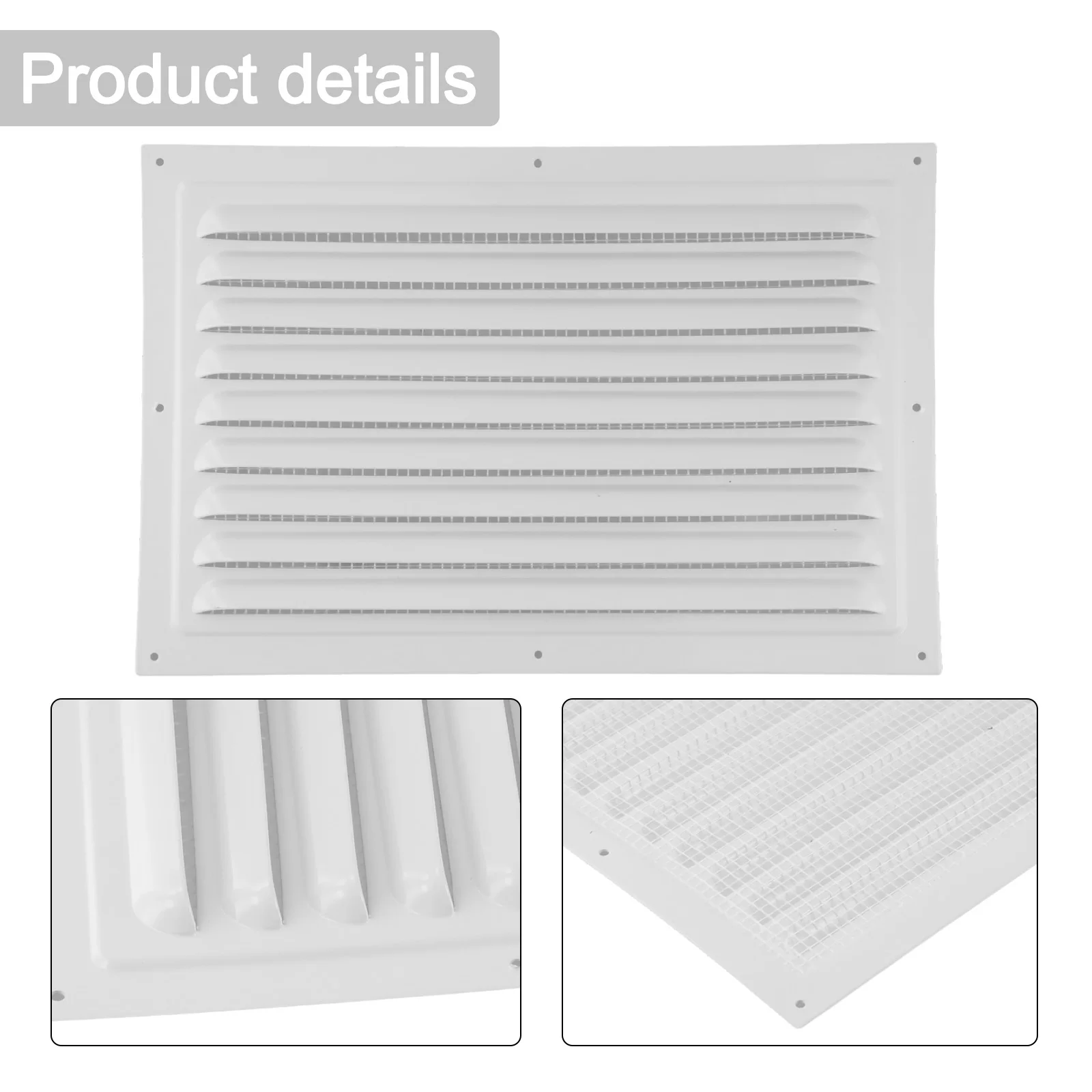 โลหะ Vent สแควร์ Soffit ระบายอากาศ Louver Grille พร้อมตาข่าย Vent 100x100 มม., 165x165 มม., 400X400 มม., 200X300 มม., 200X400 มม.