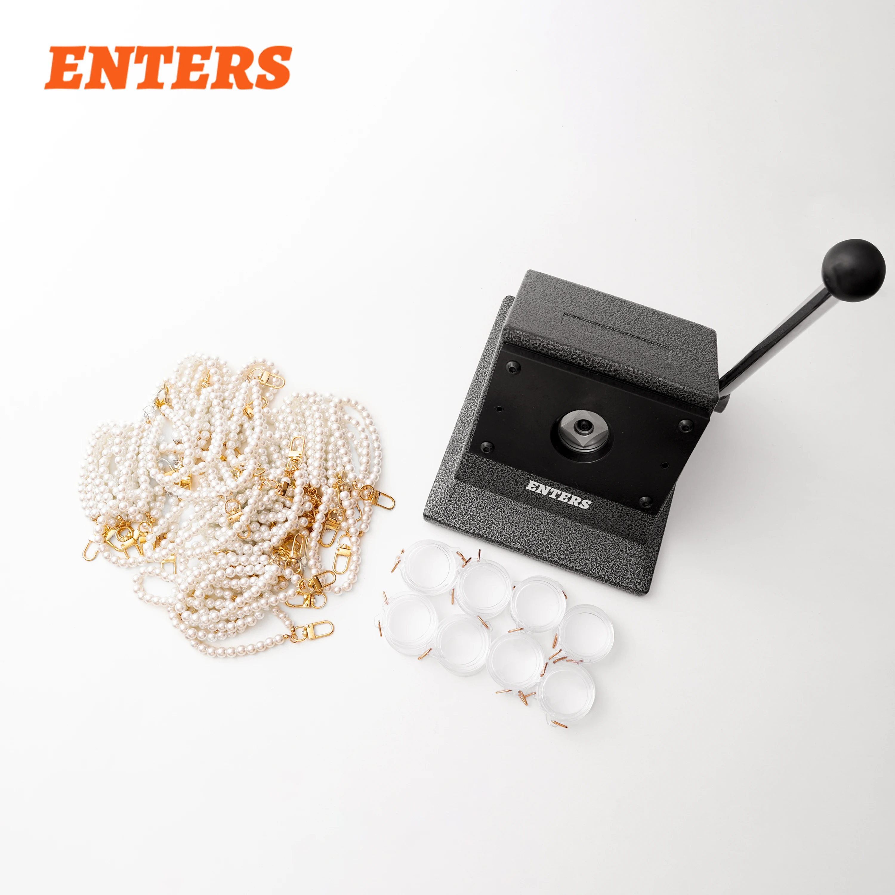 Acrylic Pearl Restaurant-DIY Themed Round Keychain Personalized Frame Machine Includes 100 Sets of Materials