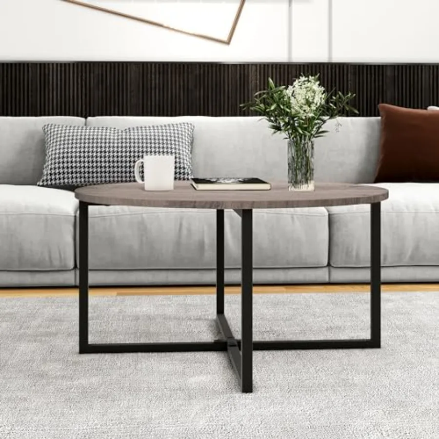 

Round Coffee Table Nesting Tables for Living Room Tea Desk with Metal Legs Tea Table Balcony End Sofa Table Study+