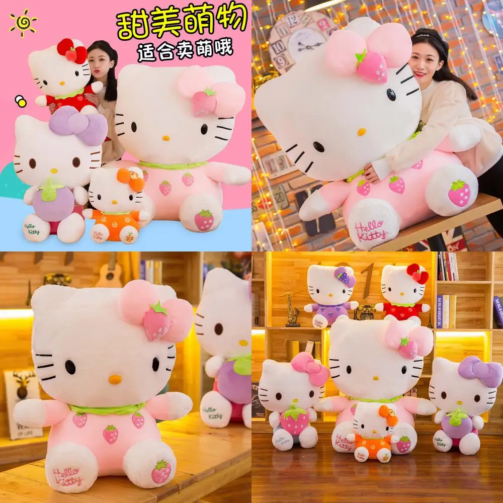 

Kawaii hello kitty плюшевая игрушка милая наполненная кукла мультфильм фрукты KT кошка клубника мягкая креативная мягкая игрушка детский подарок на день рождения