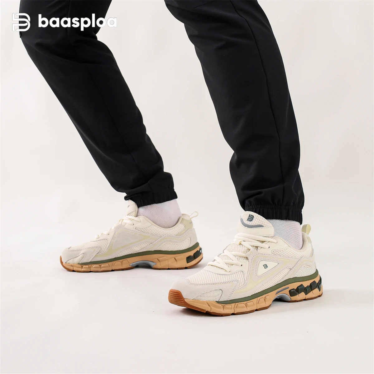 

Baasploa/мужские кроссовки, новая мода, дышащая спортивная обувь в стиле ретро, амортизирующие мужские кроссовки из спилка, нескользящие