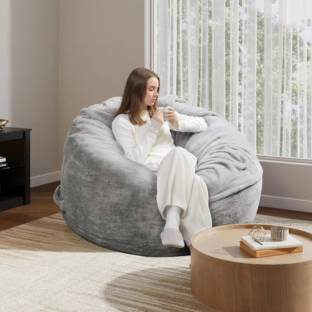 كرسي WLIVE 4FT Bean Bag، سرير Bean Bag، كرسي قابل للتحويل قابل للطي من Bean Bag إلى مرتبة أرضية، رغوة ذاكرة عالية الارتداد، كاملة