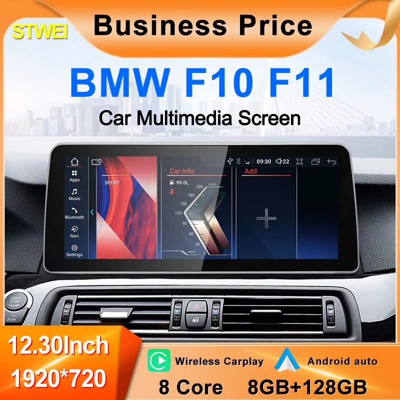 

2024 New ID6 ID7 ID8 UI 12.3inc Android System Wireless Carplay AUTO For BMW 5Series F10 F11 CIC NBT Car Video Players GPS NAVI