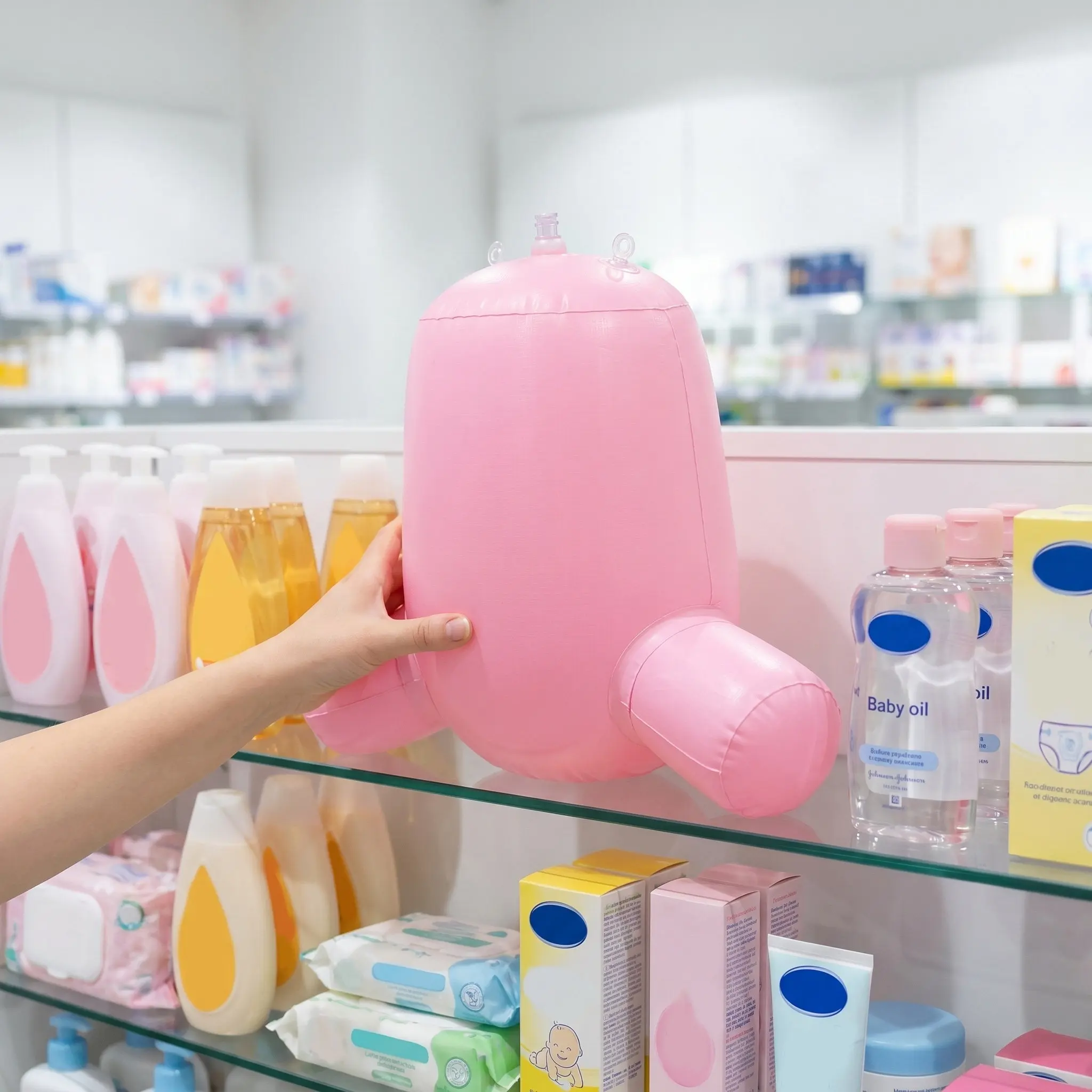 2Pcs Inflatable Retail Diaper Torso Pink Reusable Half Body Diaper Exhibition Presentation Stand Shop Display 9.5x9.5x7 Inch