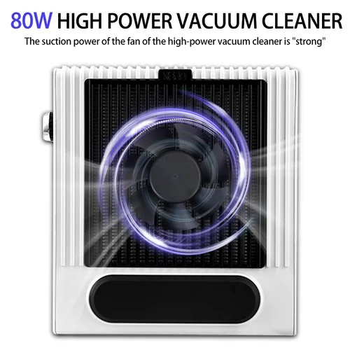 Imagen 2 del producto Potente recolector de polvo de uñas de 80W con filtro, aspirador de uñas para manicura, Extractor de uñas, ventilador, eliminación de filtro, limpieza de uñas