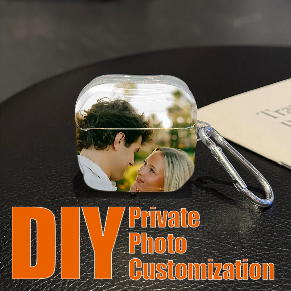 DIY Photo Customized 3D Wave Soft Translucent Silicone Case for Airpods 4 3 Pro 2 1 Wireless earphone Headphone Pro2 Protective